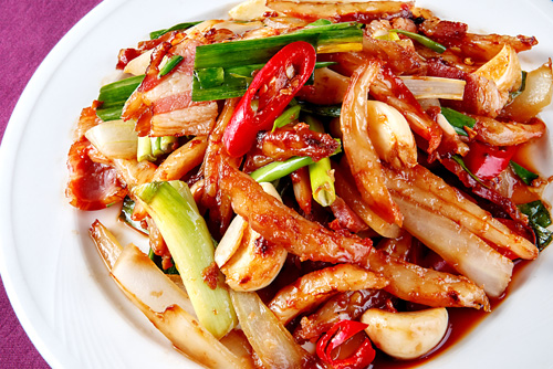台南榮星創意海鮮合菜料理【蔥爆蝦乾臘肉】